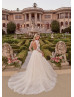 Beaded Ivory Lace Tulle Keyhole Back Floral Wedding Dress